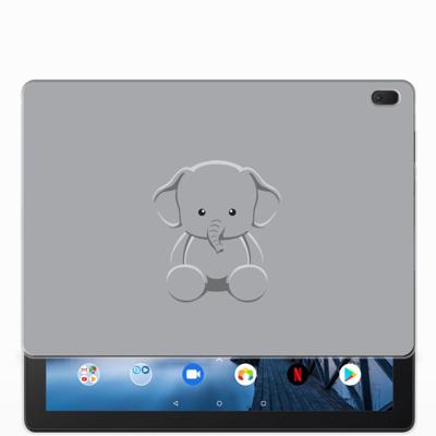 Lenovo Tab E10 Tablet Back Cover Grijs Baby Olifant Lenovo Tab E10 Tablet Back Cover Grijs Baby Olifant
