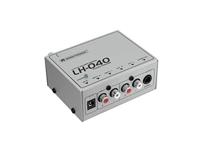 Omnitronic LH-040 phono-voorversterker, voor het aansluiten van een platenspeler via stereo-RCA-ingang, RCA-uitgang voor aansluiting op actieve boxen of stereo-installatie