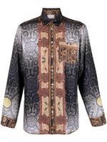 Pierre-Louis Mascia paisley-print silk shirt - Bleu