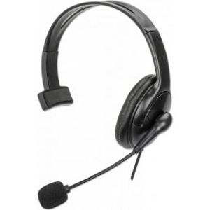 Manhattan 180849 hoofdtelefoon/headset Bedraad Hoofdband Kantoor/callcenter USB Type-A Zwart