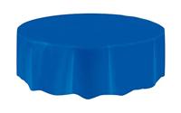 Unique Party 50030 Rond koningsblauw kunststof tafelkleed, 2,13 m