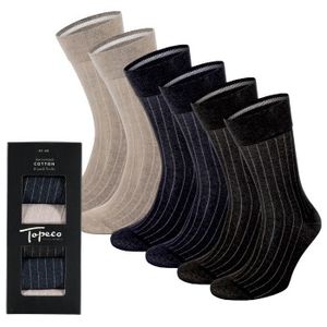 Topeco 6 stuks Men Mercerized Cotton Multi Pack Socks