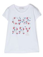 Monnalisa t-shirt à fleurs - Blanc