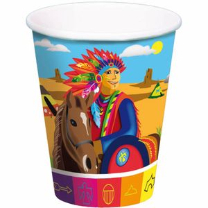 Indianen Party Bekers 250ml - 8 stuks