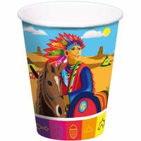 Indianen Party Bekers 250ml - 8 stuks - thumbnail