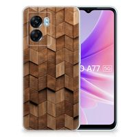 Bumper Hoesje voor OPPO A77 | A57 5G Wooden Cubes