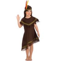 verkleedjurk Squaw meisjes fluweel bruin mt 128 verkleedjurk Squaw meisjes fluweel bruin mt 128