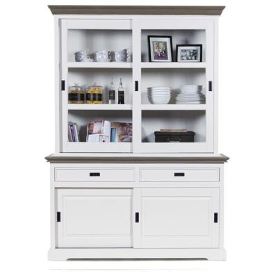 Schuifdeurkast (160cm - 2 deuren) - ClearWhite/Rustic Grey