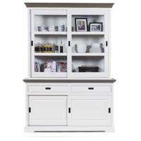 Schuifdeurkast (160cm - 2 deuren) - ClearWhite/Rustic Grey