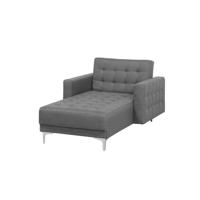 Beliani ABERDEEN - Chaise longue-Grijs-Polyester