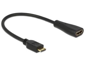 DeLOCK 0.23m mini-HDMI/HDMI HDMI kabel 0,23 m HDMI Type C (Mini) HDMI Type A (Standaard) Zwart