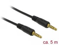 Delock 85699 Stereo Jack Kabel 3,5 mm 5 pin male naar male 5 m zwart