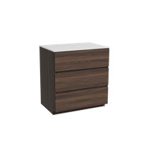 Storke Edge staand badmeubel 75 x 52 cm notenhout met Tavola enkel wastafelblad in solid surface mat wit - thumbnail