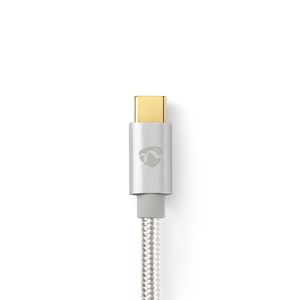 Nedis CCTB60600AL10 USB-kabel 1 m USB 2.0 USB A USB C Aluminium