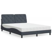 vidaXL Bed met matras fluweel donkergrijs 120x200 cm, bed, bed ombouw, tweepersoonsbed, bedbodem, slaapkamermeubel, 2 persoonsbed, logeerbed