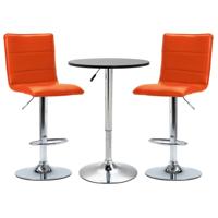 vidaXL 3-delige Barset kunstleer zwart