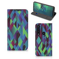 Motorola G8 Plus Stand Case Abstract Green Blue