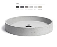 Urbi et Orbi Circum opbouw wastafel 48x10cm antraciet