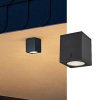 SLV plafondopbouwarmatuur ENOLA SQUARE M/verlichting voor wanden, wegen, ingangen, tuinlamp / IP65 3000/4000K 10 W 700/800 lm antraciet 38 graden