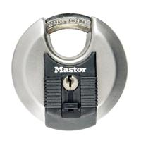 Master Lock Heavy Duty-discusslot [Sleutel] [Roestvrij staal] [Buiten] M50EURD - Best geschikt voor Opslagunits, Schuren, Garages, Hekken