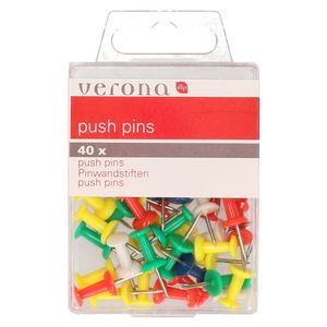 Gekleurde punaises - 40 stuks - voor prikbord/memobord