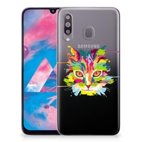 Samsung Galaxy M30 Telefoonhoesje met Naam Cat Color - thumbnail