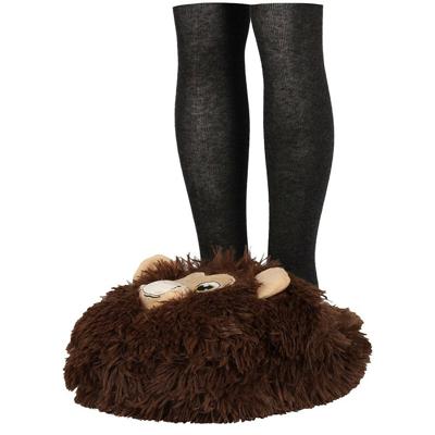 Grote voetenwarmer slof Aapje one size 30 x 27 cm - Voetenwarmers