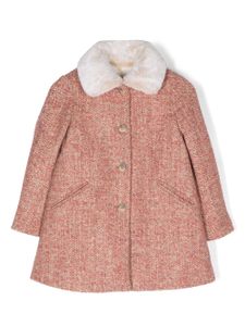 Bonpoint manteau Temaggie à col en fourrure artificielle - Rose