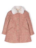 Bonpoint manteau Temaggie à col en fourrure artificielle - Rose