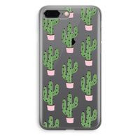 Cactus Lover: iPhone 8 Plus Transparant Hoesje - thumbnail