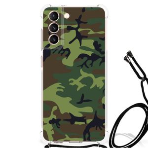 Samsung Galaxy S21 FE Doorzichtige Silicone Hoesje Army Dark