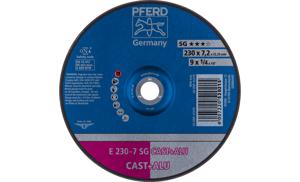 PFERD 62223681 E 230-7 SG CAST+ALU Afbraamschijf gebogen Diameter 230 mm Boordiameter 22.23 mm Aluminium legering, Grijs/grauw sferoïdisch gietijzer, Giethuid