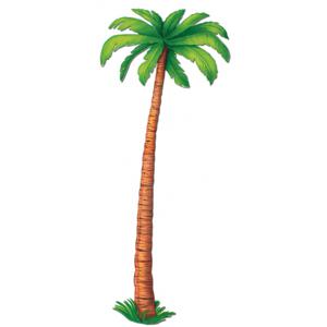 Decoratie Hawaii party thema palmboom - plastic- 180 cm - wand/muur - Feestartikelen/versieringen