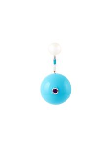 Delfina Delettrez boucle d'oreille "Stone edge piercing" en or 18ct et perle - Bleu