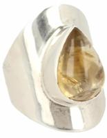 Citrien Ring 925 Sterling Zilver Maat 155 Handgemaakt India - thumbnail