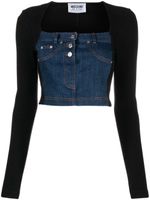 MOSCHINO JEANS haut crop en maille - Noir