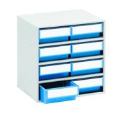 Treston 0830-6 Opslagmagazijn (b x h x d) 400 x 395 x 300 mm Lichtgrijs, Blauw 1 stuk(s)