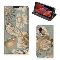 Smart Cover voor Samsung Galaxy Xcover 5 Vintage Bird Flowers