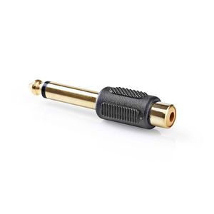 Nedis Mono RCA female naar 6,3mm male jack verloopadapter verguld