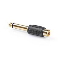 Nedis Mono RCA female naar 6,3mm male jack verloopadapter verguld - thumbnail