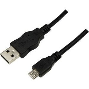 LogiLink 1.8m USB/microUSB USB-kabel 1,8 m USB 2.0 USB A Micro-USB B Zwart