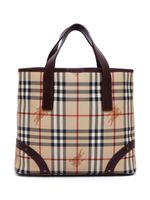 Burberry Pre-Owned sac à motif Haymarket - Marron