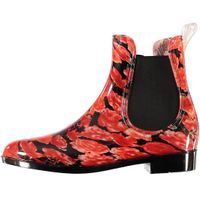 Chelsea boots regenlaarsjes rode rozen voor dames - thumbnail