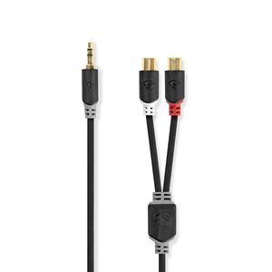 Nedis Stereo-Audiokabel | 3,5 mm Male | 2x RCA Female | 0.2 m | 1 stuks - CABW22250AT02 CABW22250AT02