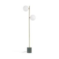 Kave Home Vloerlamp Lonela Marmer en messing, 2-lamps - Donkergroen - thumbnail