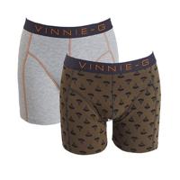 Vinnie-G boxershorts Military Olive Grey- Print 2-pack XL