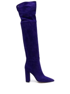 Gianvito Rossi bottes Hansen 110 mm en daim à bout pointu - Bleu