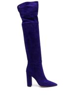 Gianvito Rossi bottes Hansen 110 mm en daim à bout pointu - Bleu - thumbnail