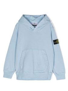 Stone Island Junior hoodie à patch Compass - Bleu