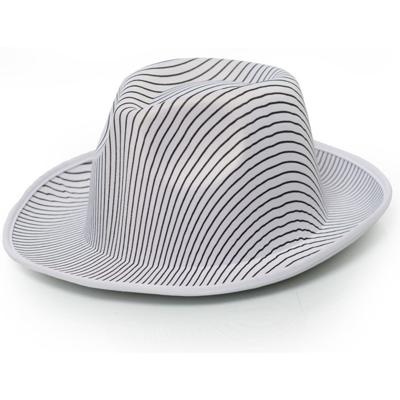 Partychimp Gangsterhoed Satijn Wit/zwart One-size